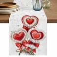 thumbnail image 1 of Valentine's Day Cotton Linen Table Runner for Dining Kitchen, Red Love Balloons Bottles Simple Romantic Wedding Outdoor Party Tablerunners, Dresser Scarf Coffee Tablecloth Runners 13x120 Inches, 1 of 8