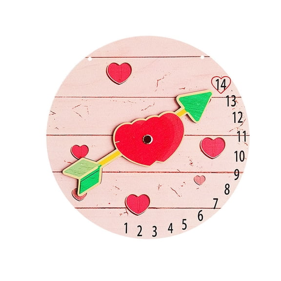 Valentine's Day Countdown Wooden Hanging Sign - 7.87" 14 Days Until Valentine's Day Welcome Sign With Rope, Love Pointer Calendar Decor for Living Room Cafe Bar Home Office Party Decorations