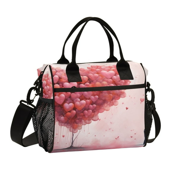 Valentine's Day Couple Hearts Cooler Bag Lunch Bag Soft Cooler Cooling Tote Insulated Lunch Box for Adult Men Women