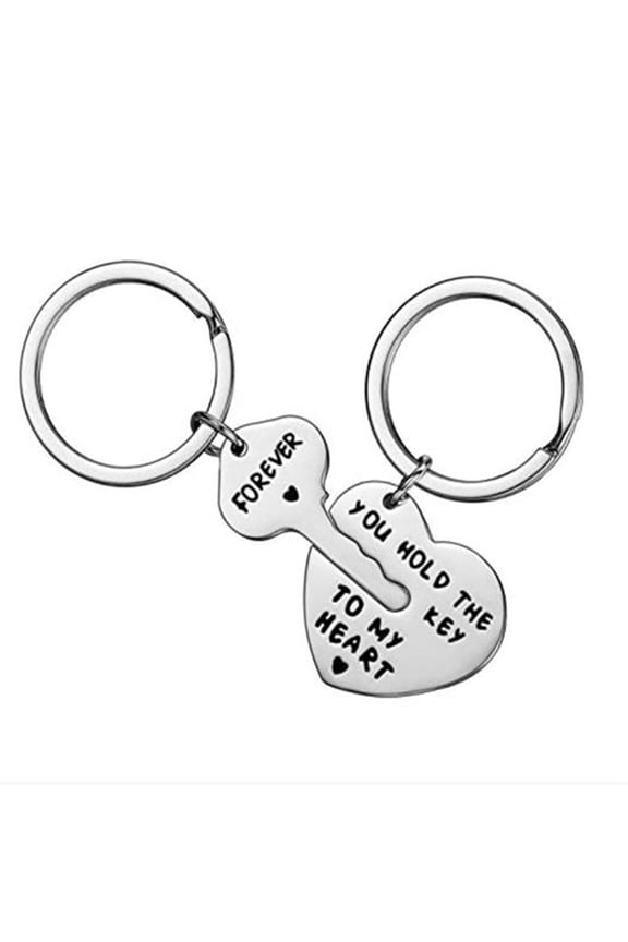 Valentine's Day Couple Keychain Set of 2, "You Hold the Key to My Heart" His & Her Romantic Decor For Valentine's Day & Anniversaries, Gifts for Men Women Lovers Boyfriend Girlfriend