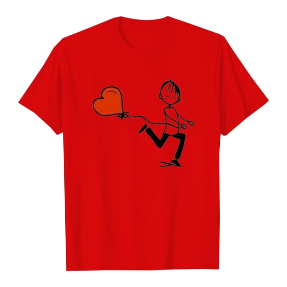 Valentine's Day Couples Interactive Matching T Shirts for Idea for Him and Her with Theme Design,Red,M