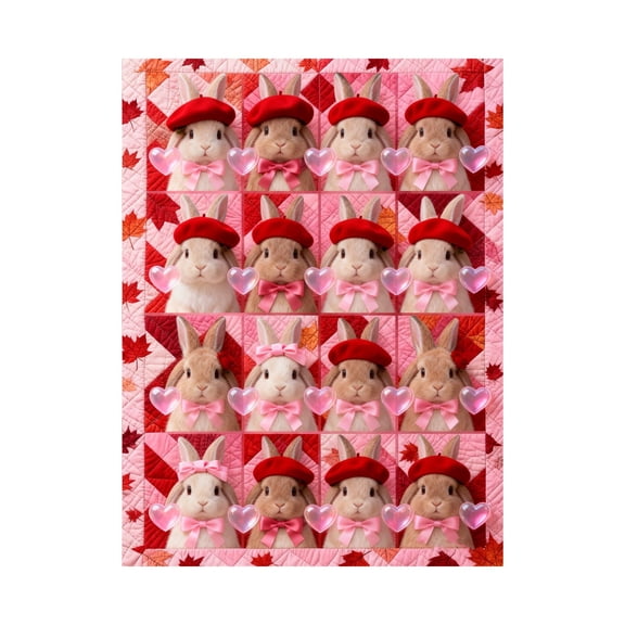 Valentine's Day Cozy Flannel Throw Blanket for Couples Cuddling with Adorable Animal Designs Soft Warm