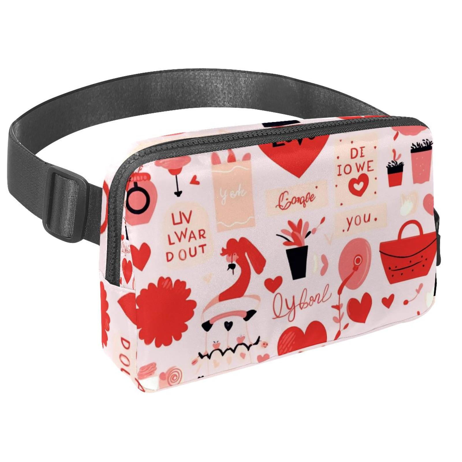 Valentine's Day Crossbody Bag Running Belt Belt Bag Lightweight Adjustable with Extension Strap Unisex