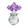 thumbnail image 1 of Valentine's Day Crystal Rose Bouquet, Transparent Rose Flower Romantic Keepsakes, Collectible Decoration Table Centerpiece for House, Purple, 1 of 7