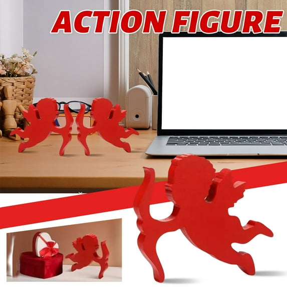 Valentine's Day Cupid Wooden Decorations Creative Cupid Ornament, Crafted From Premium Solid Wood With Intricate Design Details, Ideal For Living Room, Restaurant, Desktop Decor