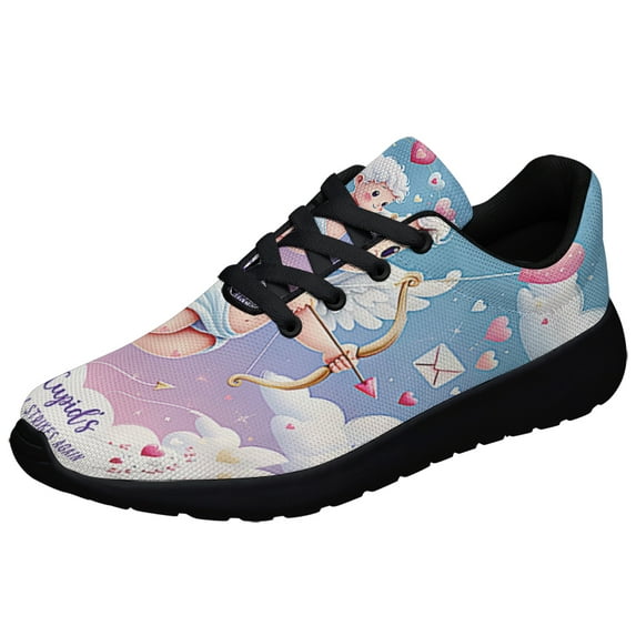 Valentine's Day Cupid's Arrow Stikes Again Shoes Sneakers Black Size 4