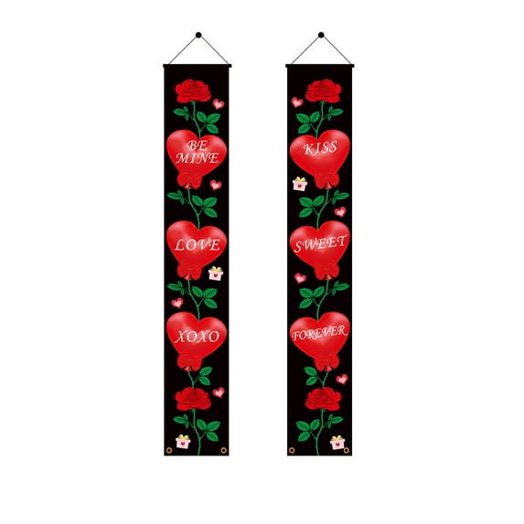 Valentine's Day Curtain Decoration Door Hanging Painting Hanging Flag Decoration