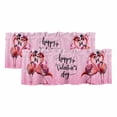 thumbnail image 1 of Valentine's Day Curtain Valances for Windows, Kitchen Valance Window Treatments Panel 2 Pack, Flamingos Roses Love Romance Ombre Pink Rod Pocket Short Curtains for Bathroom Bedroom 54 x 18 Inch, 1 of 8