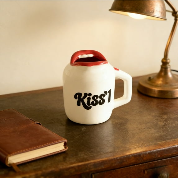 Valentine's Day Custom Mug- 10oz Unique Statement Cup with Bold Red Lips Design, Valentine's Gift for Her/Him, Coffee & Tea Gift