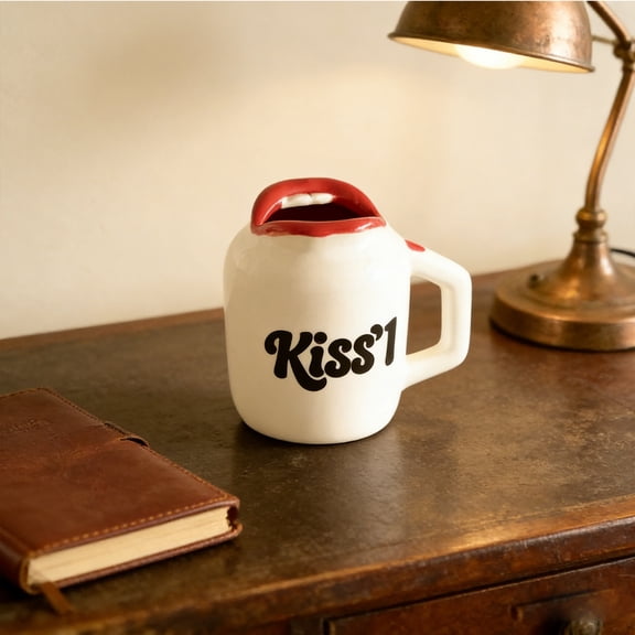 Valentine's Day Custom Mug- 10oz Unique Statement Cup with Bold Red Lips Design, Valentine's Gift for Her/Him, Coffee & Tea Gift