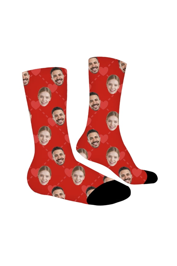 Valentine's Day Custom Socks with Photo, Personalized Face Socks with Picture, Customized Socks Gift for Women Men