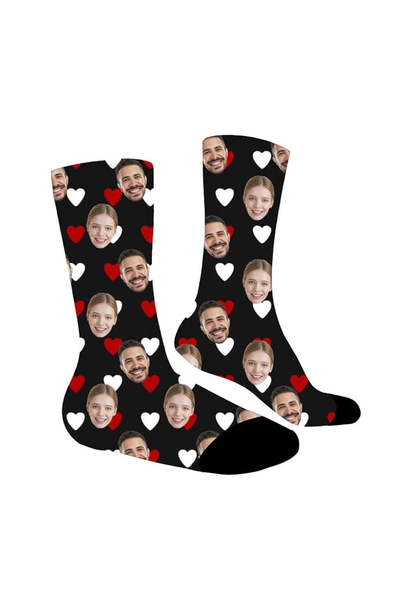 Valentine's Day Custom Socks with Photo, Personalized Face Socks with Picture, Customized Socks Gift for Women Men