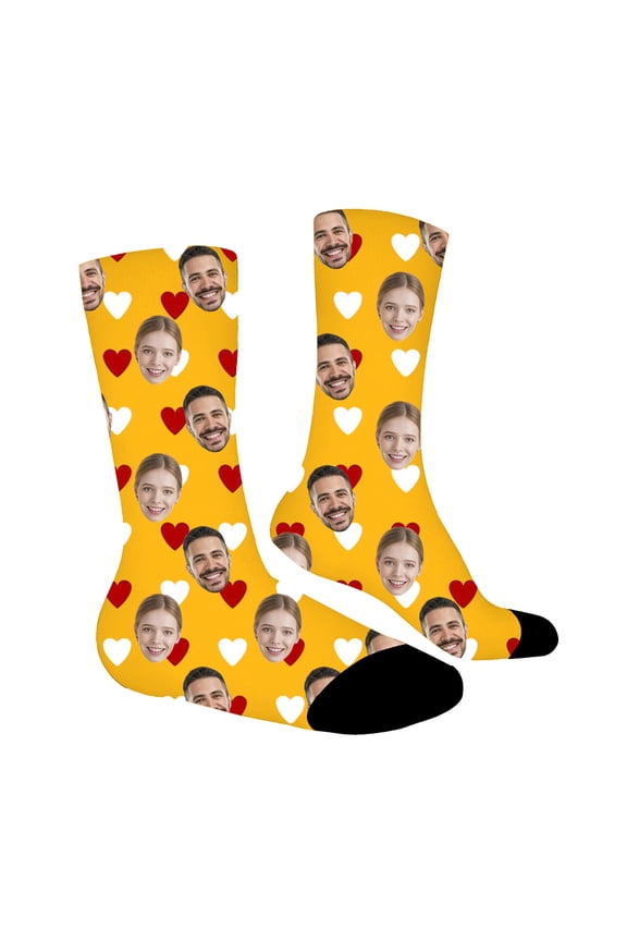Valentine's Day Custom Socks with Photo, Personalized Face Socks with Picture, Customized Socks Gift for Women Men