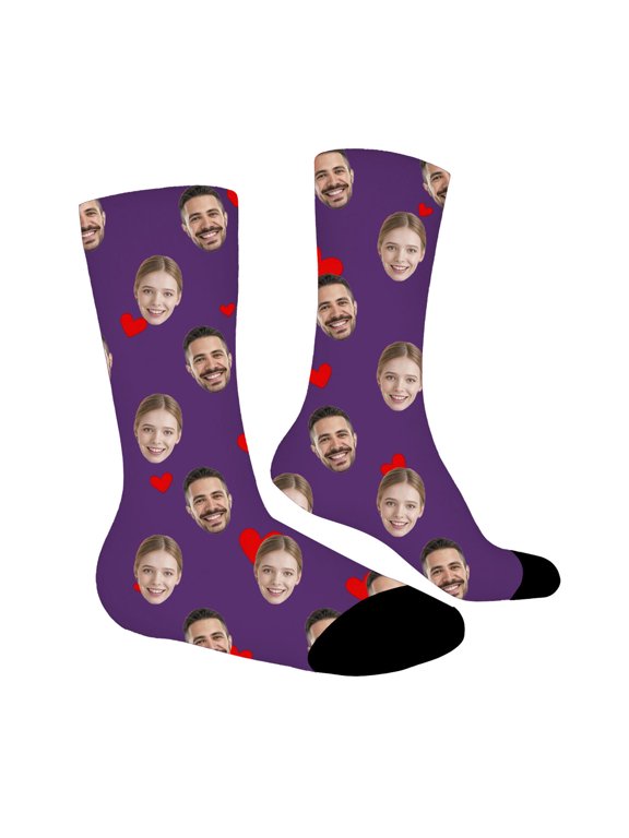 Valentine's Day Custom Socks with Photo, Personalized Face Socks with Picture, Customized Socks Gift for Women Men