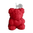 thumbnail image 1 of Valentine's Day Cute Bear with Heart Scented Candle Teddy Bear Rose Clusters Handmade Floral Soy Wax Aroma Decorative Candle for Table Photo Prop Wedding Birthday Anniversary Gift(Red), 1 of 4