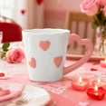 thumbnail image 1 of Valentine's Day Heart Ceramic Couple Mug Set - Romantic Coffee/Tea Mugs, Perfect Gift for Valentines Opening Activities & Easter Decor, Cute Design for Couples & Loved Ones, 5.27*3.7*3.54in, Pink, 1 of 6