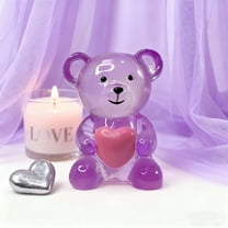 Valentine's Day Cute Mini Heart Bear Figurine For Day Transparent Resin Office Study Display Decoration