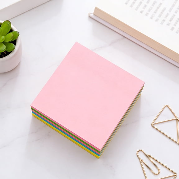 Valentine's Day Cute Shaped Sticky Notes,100 Sheets Each,Cartoon Design Memo Pads Set,Fun Note Paper for Students,Journaling,Planning- Square,Pink4