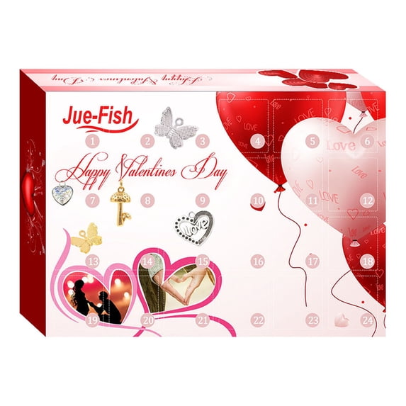 Valentine's Day DIY Jewelry Gift Box Set - Bracelet Necklace Craft Kit with Holiday Charms