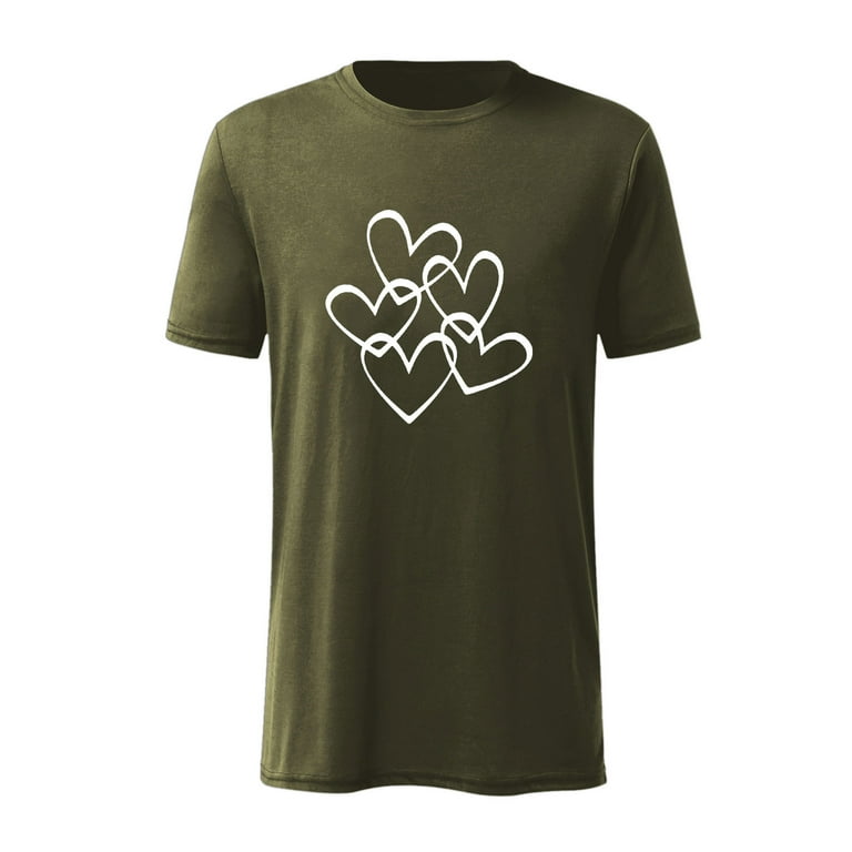Valentine's Day Deals! ZVNAΖH Mens Short Sleeve T Shirts Love