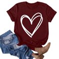 thumbnail image 1 of ZVNAΖH Womens Love Heart Graphic Tees Crew Neck Short Sleeve T Shirt Summer Casual Tops, 1 of 3