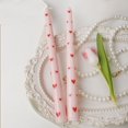 thumbnail image 1 of Valentine's Day Decor 2 Pack Pink Taper Candles Unscented Dripless and Long Burning Candlesticks Love Heart Dinner Candle Set for Household Wedding Party and Home Décor Valentines Day Decorations, 1 of 5