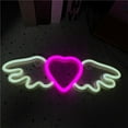 thumbnail image 1 of Valentine's Day Decor Angelic Heart Neon Lights Red Pink Winged Design Outdoor Patio Valentine's Day Party Decor, 1 of 6