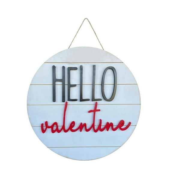 Valentine' s Day Decor Door Sign Wooden Welcome Sign Happy Valentines Day Hanger Home Decor for Farmhouse Porch,D