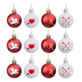 thumbnail image 1 of Valentine's Day Decor Heart Shaped Ornaments, 1.57" 12PCS Valentines Heart Decorations, Romantic Valentine's Day Hanging Decorations, Red Pink Silver Heart Shaped Baubles for Home Wedding Party, 1 of 9