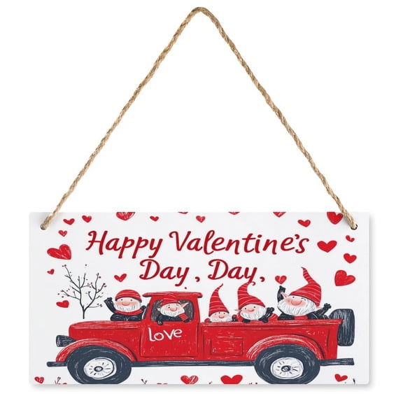 Valentine's Day Decor Valentine's Day Heart Sign Valentine's Day Wooden Wall Decor Happy Valentine's Day Truck Hanging Decorations for Home Front Door Valentine's Day Wedding Party Decor