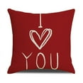 thumbnail image 1 of Valentine's Day Decor Valentine's Day I Love You Throw Pillow Covers 18 X 18 Inch Red Valentine Heart Stripes P.S. Love You Wedding Cushion Case Decoration for Sofa Couch Valentines Day Anniversary, 1 of 1