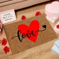 thumbnail image 1 of Valentine's Day Decor Valentines Day Welcome Doormat Red Heart Coco Coir Door Mat Valentine Front Door Mats Decorative Wedding Anniversary Couple Non-slip Washable Floor Mat Indoor Outdoor, 1 of 3