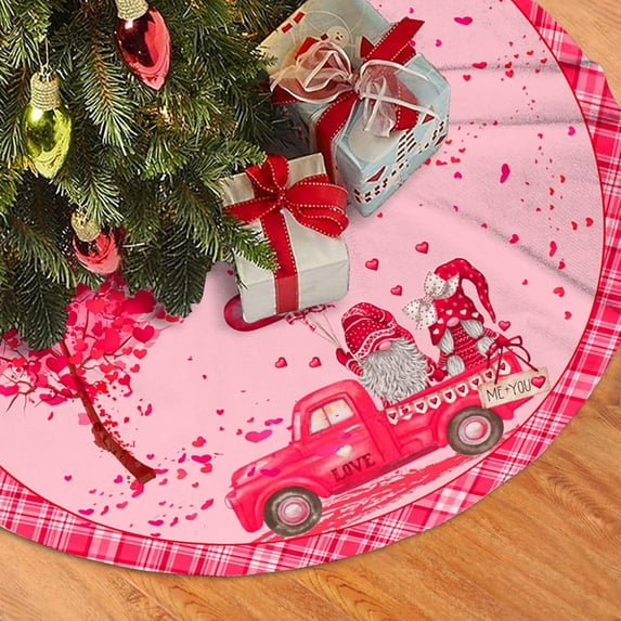Valentine''s Day Decoration Christmas Tree Skirt Decor for Holiday Party Mat, New Year Festive Decoration 48 in