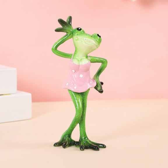 Valentine's Day Decoration Funny Frog Resin Statue Whimsical Home Ornament Romantic Gift for Couples Tabletop Decor Unique Sculpture Holiday Celebration Love Theme