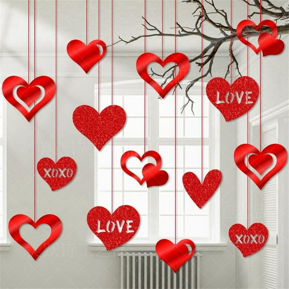 Valentine's Day Decoration Pendant Wedding Room Background Ceiling Decoration Supplies Love Pendant for Couples