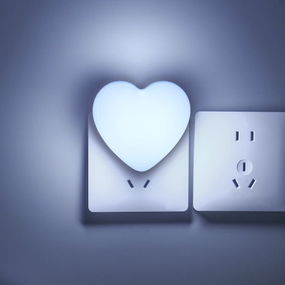 Valentine's Day Decorations,Heart Shape Nightlight Plug Into Wall Heart Night Light, LED Night Light, Cute Nightlight with Auto Dusk to Dawn Sensor, Bedroom Living Room Decor Valentine Gift(Yellow)
