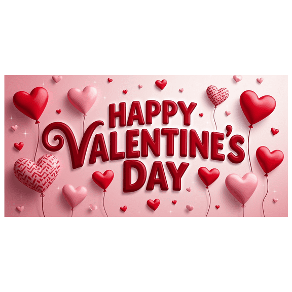 Valentine's Day Decorations Romantic Heart Balloons Backdrop Banner Photography Props Love Celebration Party Supplies Background Decorations