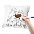 thumbnail image 1 of Valentine's Day Decorative Gifts for Kids - Color Your Own Pillowcase Coloring Craft Coloring Cute Animal Pillow Case for Boys Girls Decoration Supplies Craft, 1 of 4