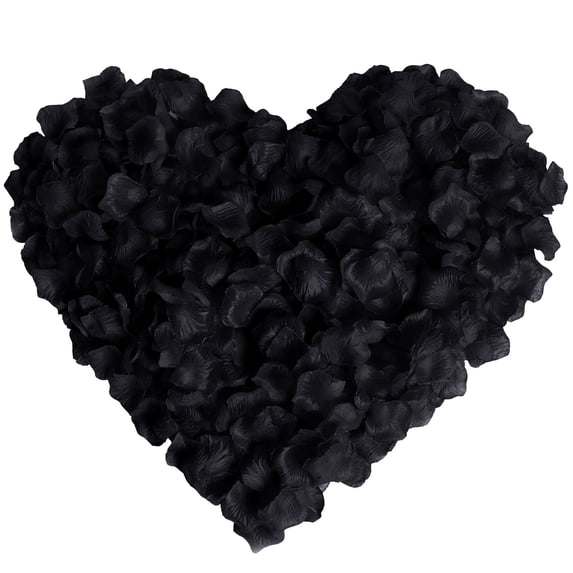 Valentine's Day Fake Flower,100Pcs Rose Petals,Faux Cloth Flower Petals for Wedding,Flower Basket Dinner Table Centerpieces,Party Confetti,Bridal Shower,Romantic Night Decoration(Black)