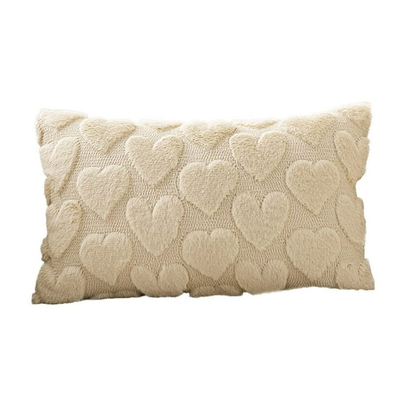 Valentine's Day Decorative Pillowcase with Fresh Embroidery for Living Room Sofa Cushion Cover Solid Color Home Valentine's Day Decorations