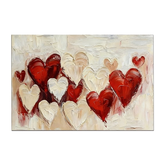 Valentine's Day Decors Heart Canvas Print Wall Art Modern Abstract Artwork Wall Art Poster Canvas Printing Gift