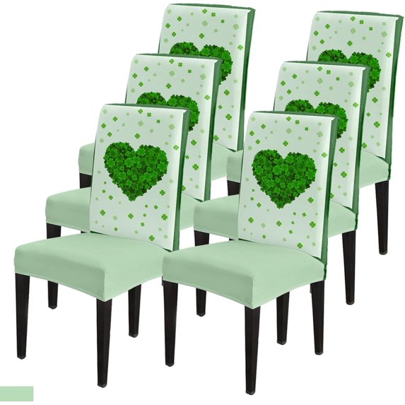 Valentine's Day Dining Chair Cover Set of 4, Mothers' Day Rose Petal Heart Vintage Wooden Board Plank Parsons Chair Slipcover Stretch Removable Chair Seat Protector Cover for Party Anniversary