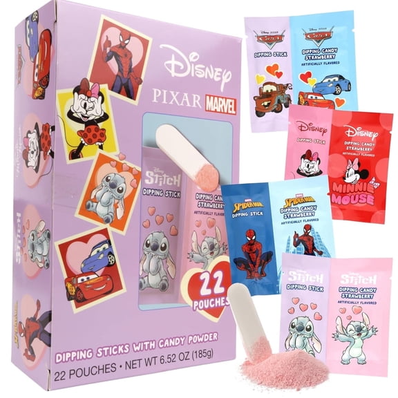 Disney Dipping Candy Exchange Kit, Birthday Party Candy, 22 Pouches Inside, 6.52 Ounces