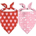 thumbnail image 1 of Valentine''s Day Dog Bandana, 2 Pack Adjustable Holiday Party Birthday Pets Valentine Day Bandana Mother''s Day Triangle Bibs Cat Scarf Set, 1 of 6