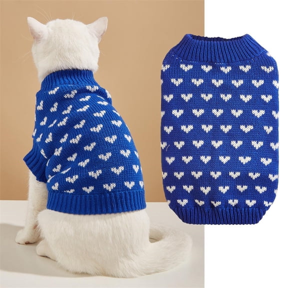 Valentine's Day Pet Sweater for Dogs and Cats Knitted Valentines Outfit for All Breeds Cozy and Stylish Clothes for for Loving Pet Owners