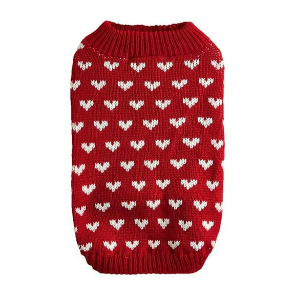 Mzoazpie Valentine's Day Dog Cat Sweater Dog Cat Valentines Day Clothes for Cat Dog Valentines Outfit Knitted Dog Cat Sweaters for Small Medium Large Dogs Pet Clothes Hangers Pet Red Xs S M L Xl