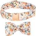 thumbnail image 1 of Valentine's Day Dog Collar 0.59x9.84-13.78in Rose Floral Adjustable Cotton Collar with Bow for Small Medium Large Dogs, 1 of 2
