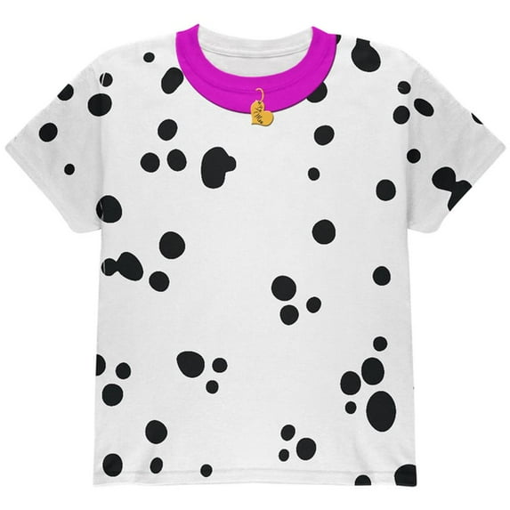 Valentine's Day Dog Dalmatian Costume Pink Collar Be Mine All Over Youth T Shirt Multi YMD