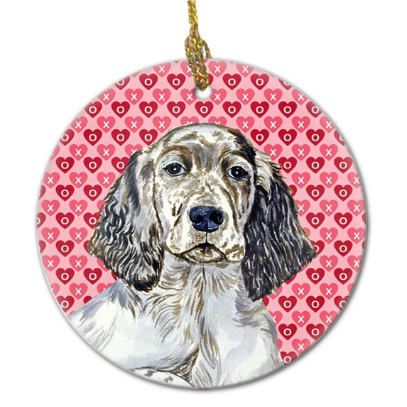 Valentine's Day Dog Portrait Ceramic Ornament