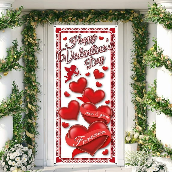 Valentine's Day Door Cover Decoration Creative Background Valentine's Day Front Door Decoration/ Valentine's Day door decoration